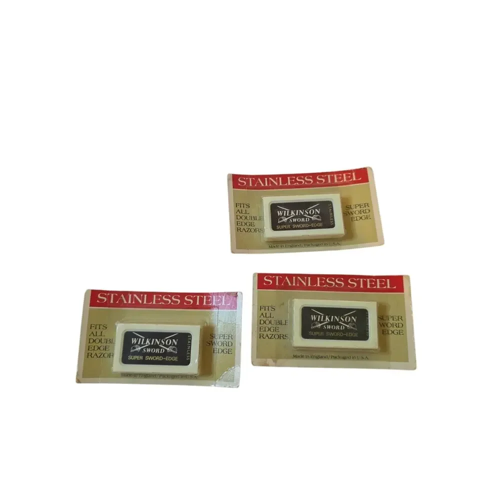 Wilkinson Sword Razor Blades Stainless Steel, Made in England, Vintage 3pks